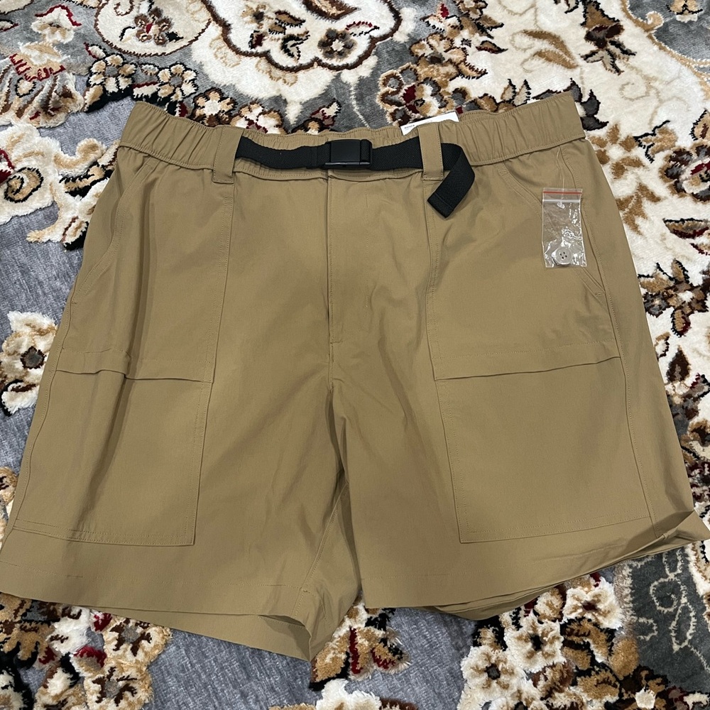 NWT Sonoma Outdoor Cargo Shorts Men's 38 Nylon Stretch Belted Elastic Waist